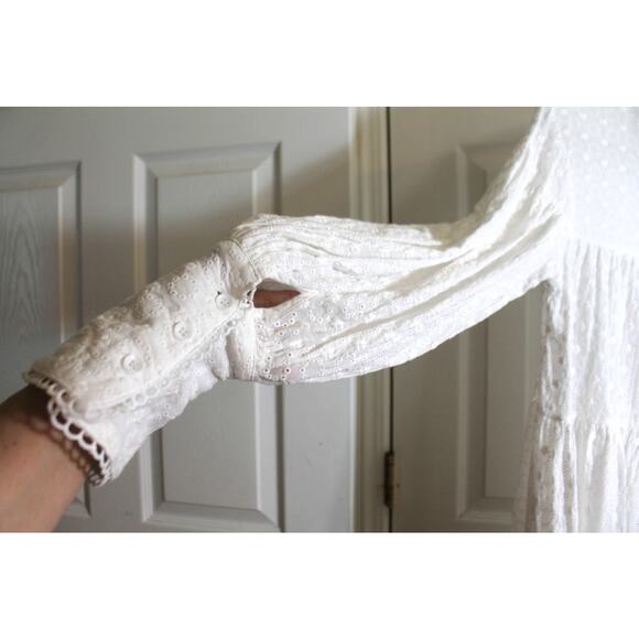 ASA Fashion Group White Eyelet Tiered Babydoll Dress sz M - Picture 3 of 4